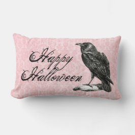 Gothic Black Raven | Rosa Damm Lumbarkudde