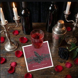 Gothic Black Raven Wine Darkly Ever After Wedding Pappersservett