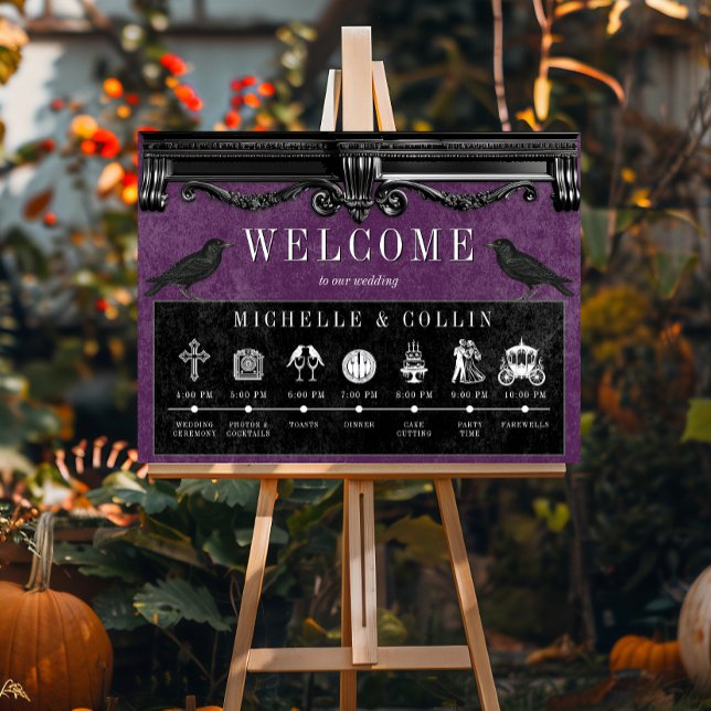 Gothic Black Ravens & Lila Order of Events Poster (Skapare uppladdad)