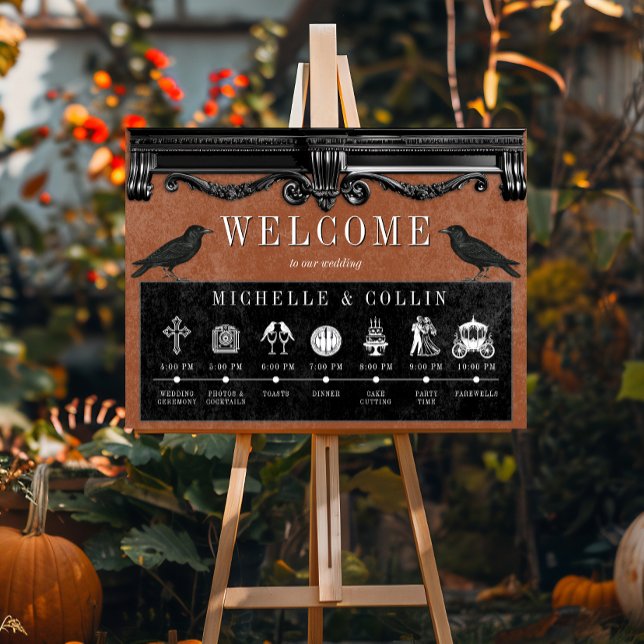 Gothic Black Ravens & Rust Order of Events Poster (Skapare uppladdad)