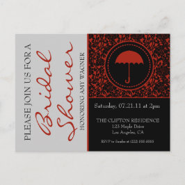 Gothic Black & Red Flourish Möhippa Inbjudan Vykort