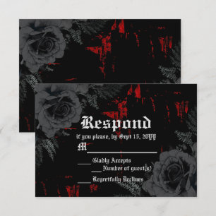 Gothic Black Red Grunge Texturerad Svart Ro OSA Kort