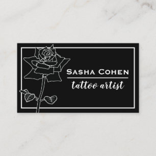 Gothic Black Ro Blommigt Illustration Visitkort