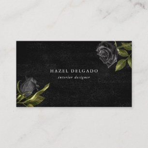 Gothic Black Ro Blommigt Visitkort