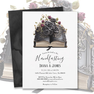 Gothic Black Ro & Bok Fantasy Handfastare Inbjudningar