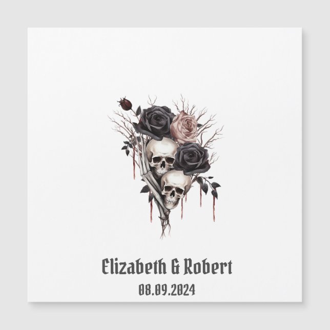 Gothic Black Ro Döskallar Bröllop (Framsida)