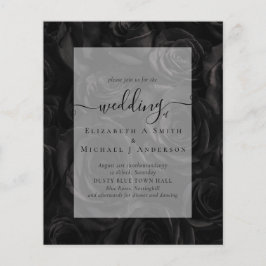 Gothic Black Ro Goth Wedding Bjud in Flygblad