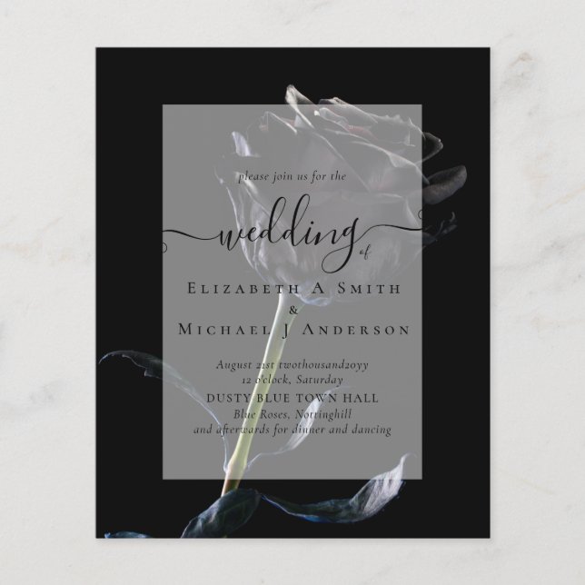 Gothic Black Ro Goth Wedding Bjud in Flygblad (Framsidan)