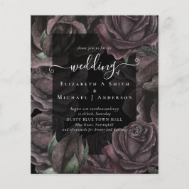 Gothic Black Ro Goth Wedding Bjud in Flygblad