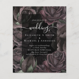 Gothic Black Ro Goth Wedding Bjud in Flygblad