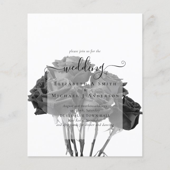 Gothic Black Ro Goth Wedding Bjud in Flygblad (Framsidan)