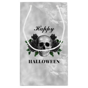 Gothic Black Ro & Skull Happy halloween