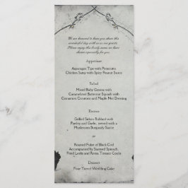 Gothic Black Ro Trellis Bröllop Menu Meny