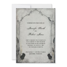 Gothic Black Ro Trellis bröllopsinbjudan