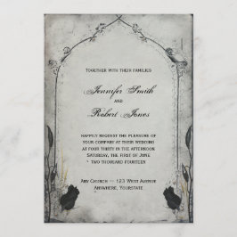 Gothic Black Ro Trellis bröllopsinbjudan Inbjudningar