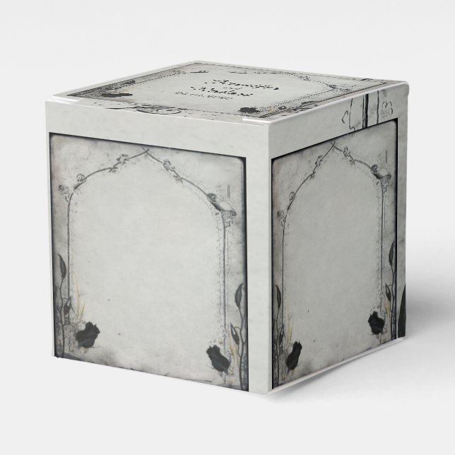 Gothic Black Ro Trellis Wedor Favor Box Presentaskar (Framsidan Sidan)