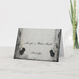 Gothic Black Rose Espalier Bröllop Tack Kort