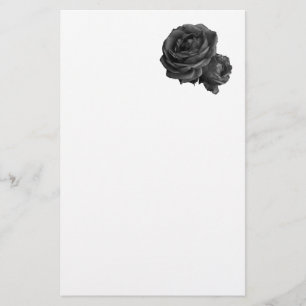 Gothic Black Rosor Brevpapper