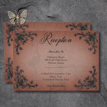 Gothic Black & Rust Filigree Heart Reception