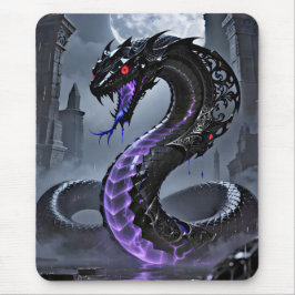 Gothic Black Serpent Glowing Purple Neon Fantasy  Musmatta