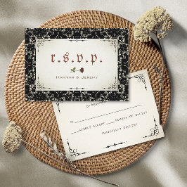 Gothic Black Snöre Blood Röd ros OSA kort