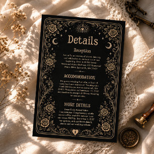 Gothic Black Spooky Tarot Bröllopsdetaljer Tilläggskort