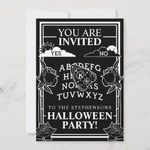 Gothic Black Talking Board Spooky Halloween fest Inbjudningar