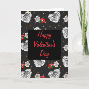 Gothic Black Valentine Day läppar hjärta ro Kort