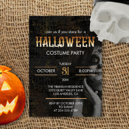 Gothic Black Vuxen Halloween Scary Costume Party Inbjudningar