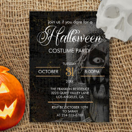 Gothic Black Vuxen Halloween Scary Costume Party Inbjudningar