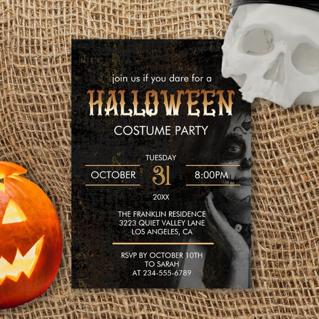 Gothic Black Vuxen Halloween Scary Costume Party Inbjudningar (Skapare uppladdad)
