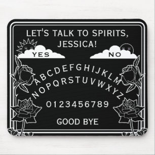 Gothic Black White Blommigt Seance Board Musmatta