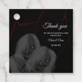 Gothic Black White Ghosts - Dark Moody Halloween Gåvor Etiketter