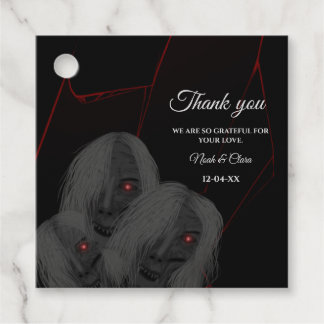 Gothic Black White Ghosts - Dark Moody Halloween Gåvor Etiketter