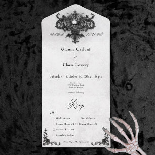 Gothic Black & White Halloween Filigree Middag