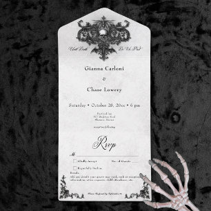 Gothic Black & White Halloween Filigree No. Middag