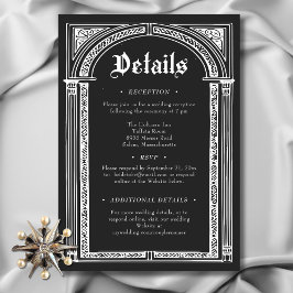 Gothic Black White Medieval till Död Bröllop Tilläggskort