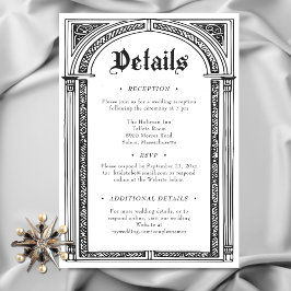 Gothic Black White Medieval till Död Bröllop Tilläggskort