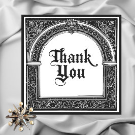 Gothic Black White Medieval tills död Tack Kort