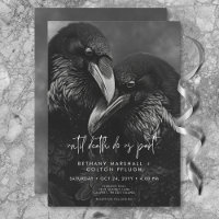 Gothic Black & White Raven Embrace Bröllop