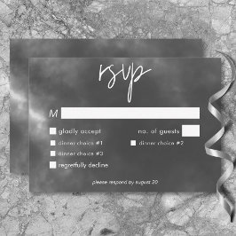 Gothic Black & White Raven Embrace Bröllop Middag OSA Kort