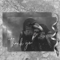 Gothic Black & White Raven Embrace Bröllop