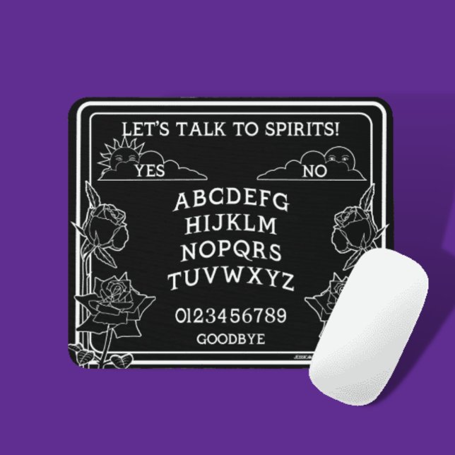 Gothic Black White Spirit Board-Blommigt Musmatta (Skapare uppladdad)