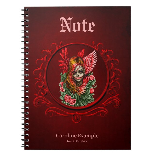 Gothic Blommar, ro ängel. Anteckningsbok (Framsidan)