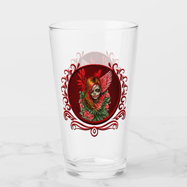 Gothic Blommar, ro ängel. Glaskopp (Framsida)