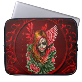 Gothic Blommar, ro ängel. Laptop Fodral