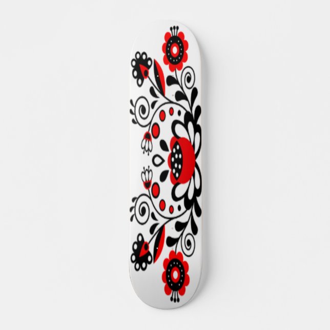 Gothic Blommigt Artwork Mini Skateboard Bräda 18,5 Cm (Framsida)