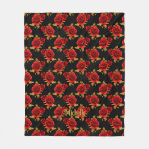 Gothic Blommigt Fleece Blanket