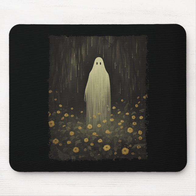 Gothic Blommigt Ghost i Forest Halloween-talokin Musmatta (Framsidan)