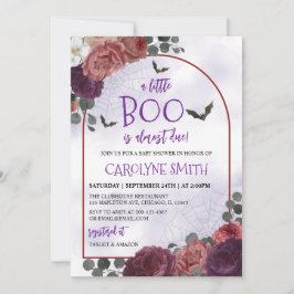 Gothic Blommigt Halloween Baby Shower-inbjudan Inbjudningar